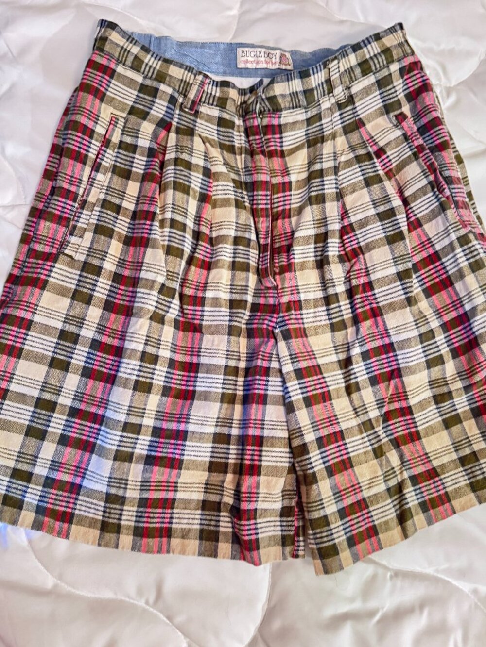 Vintage 80s Bugle Boy for Her Collection Plaid High-Waisted Women's Shorts